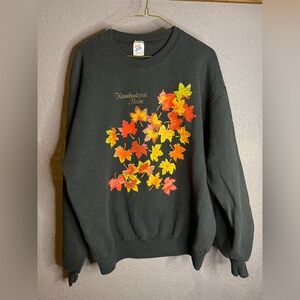Vintage Jerzees Black Super‎ Sweats crewneck Sweatshirt-- fall/maine! size large